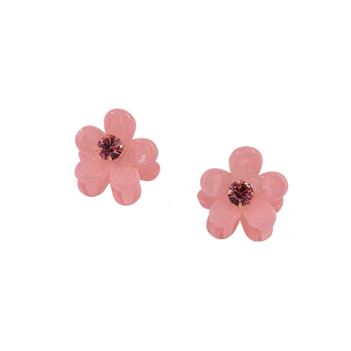 Wholesale Sparkling Flower Color Diamond Pearl Mini Hair Clip